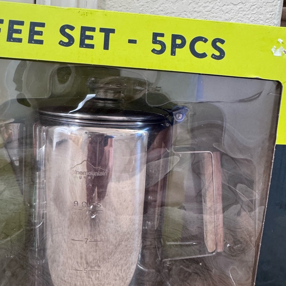 AlpineMountain Gear 5-piece Stainless Steel Coffee Set Stovetop Or Campfire - Picture 5 of 10